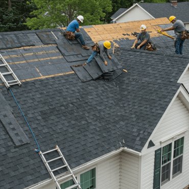 roofers installing a new roof